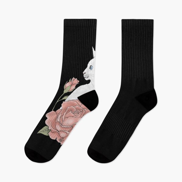Item preview, White cat and Roses designed and sold by IhanVaanMaArt.