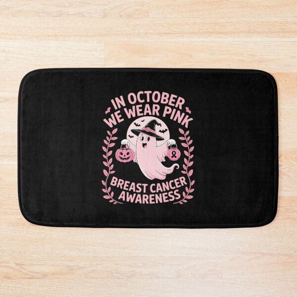 Item preview, October We Wear Pink Ghost Halloween Pumpkins Breast Cancer designed and sold by CultureSpec.