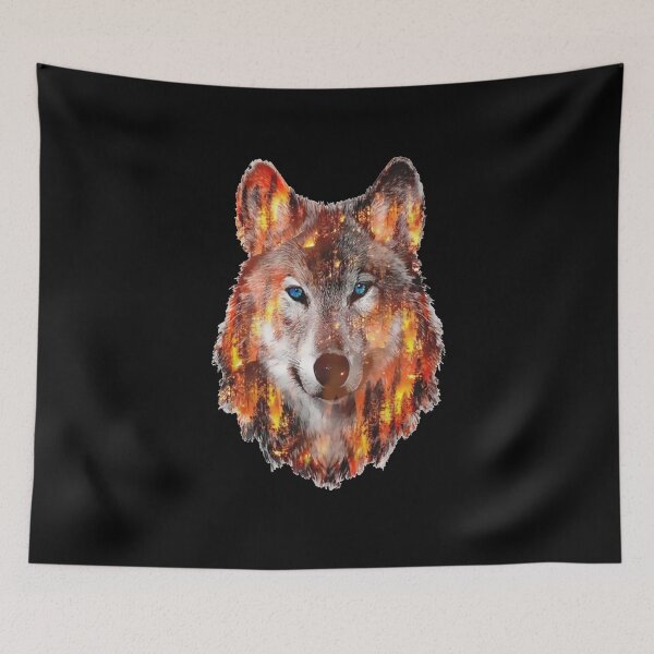 Item preview, wolf escape from hill fire designed and sold by visionnen.