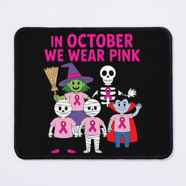 Item preview, October We Wear Pink Witch Skeleton Halloween Breast Cancer designed and sold by CultureSpec.