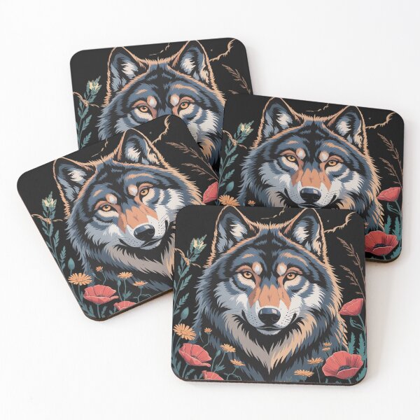 Item preview, Black Wolf Full Moon Boho Floral Mystical Women  designed and sold by MyzoToyota.