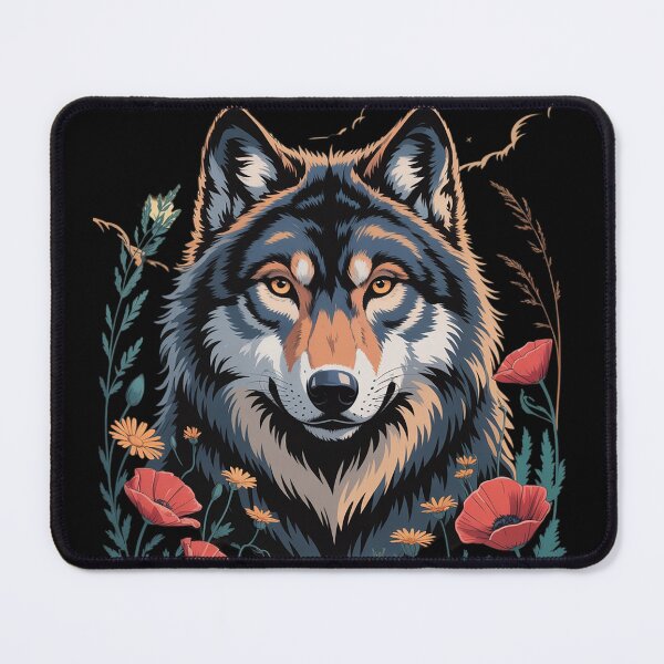 Item preview, Black Wolf Full Moon Boho Floral Mystical Women designed and sold by MyzoToyota.