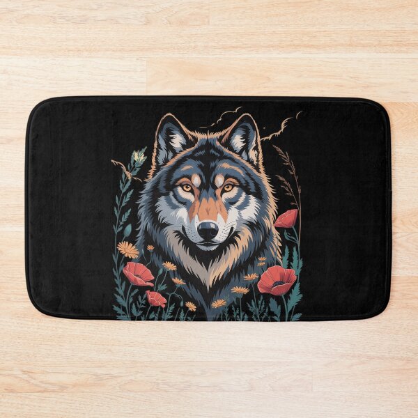 Item preview, Black Wolf Full Moon Boho Floral Mystical Women  designed and sold by MyzoToyota.