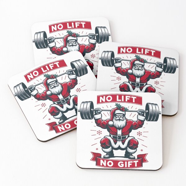Item preview, No Lift No Gift Santa Squatting Ugly Christmas Workout Gym Design designed and sold by MassonCalepon.