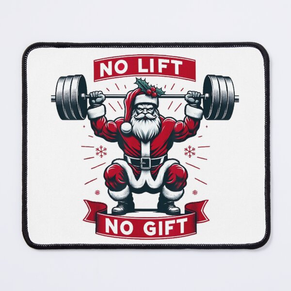 Item preview, No Lift No Gift Santa Squatting Ugly Christmas Workout Gym Design designed and sold by MassonCalepon.