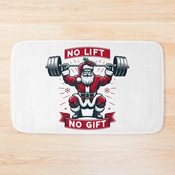Item preview, No Lift No Gift Santa Squatting Ugly Christmas Workout Gym Design designed and sold by MassonCalepon.