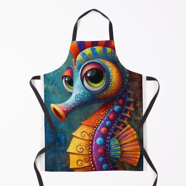 Item preview, Vibrant Cartoon Seahorse with Expressive Features designed and sold by Artessie.