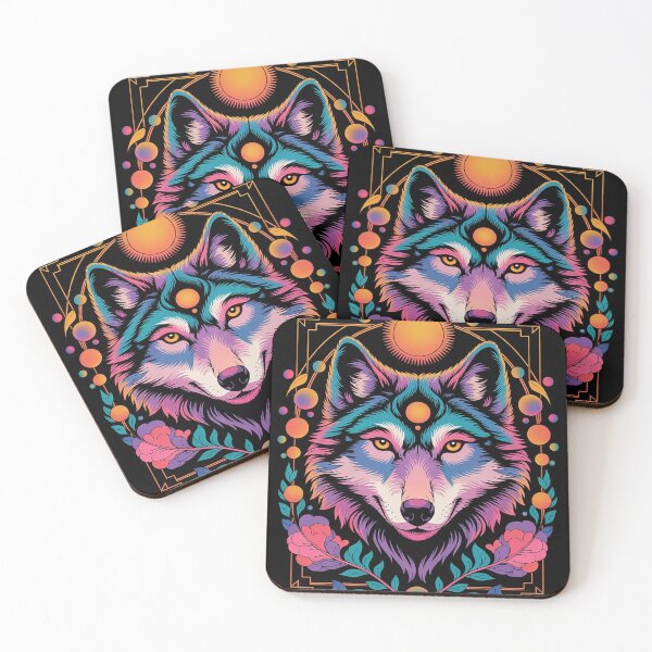 Item preview, Bohemian Wolf Floral Boho Wolf With Flowers  designed and sold by MyzoToyota.