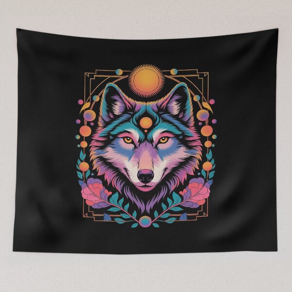 Item preview, Bohemian Wolf Floral Boho Wolf With Flowers  designed and sold by MyzoToyota.