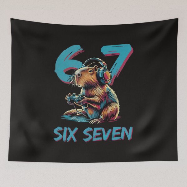 Item preview, Funny Six Seven Bruh Capybara Meme Gamer Funny Animal 67 designed and sold by ArmyAbodo.