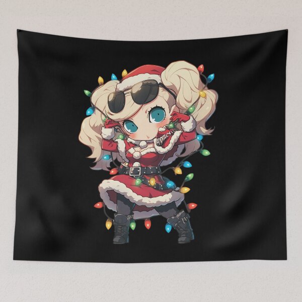 Item preview, Game Ann Takamaki Christmas Persona 5 Anime Girl Santa Lights Chibi Style designed and sold by thedarvills.