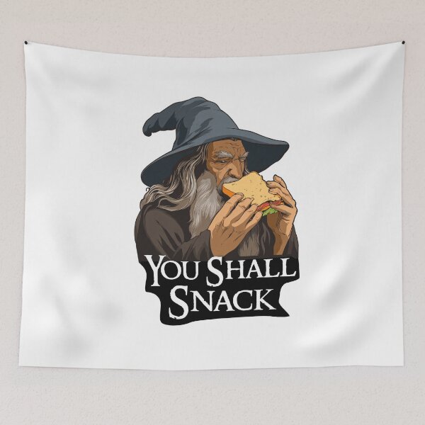 Item preview, Wizard Eating Pizza — “You Shall Snack” LOTR Funny Design designed and sold by SleekLineSketches.
