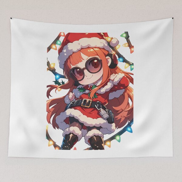 Item preview, Game Futaba Sakura Christmas Persona 5 Anime Girl Santa Red Lights Chibi designed and sold by thedarvills.