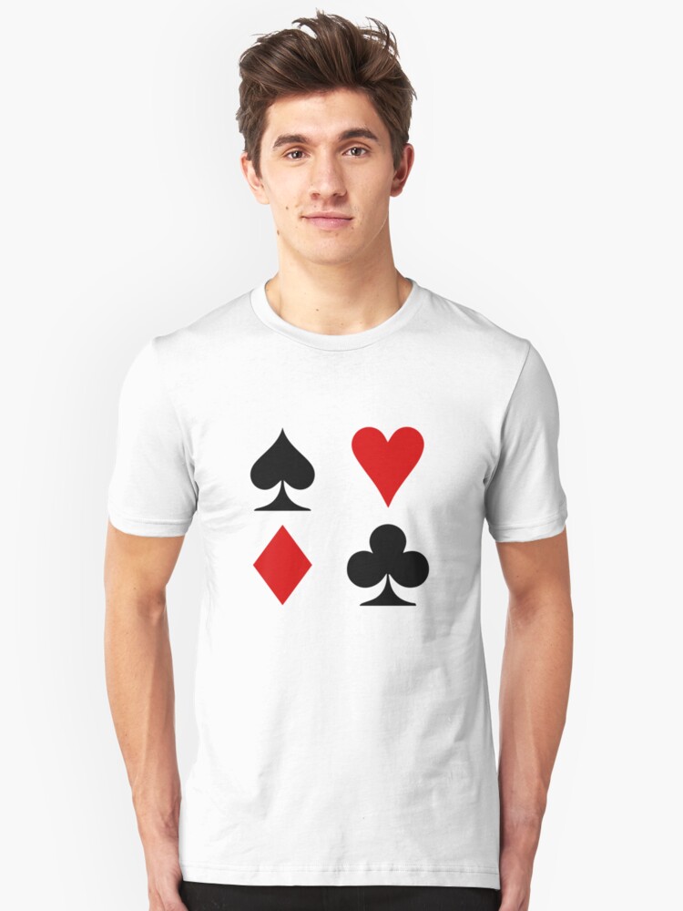 Card Suits Poker Charcoal Gray T-Shirt Tshirt Shirt Tee