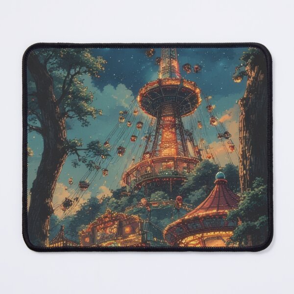 Item preview, Nighttime amusement park in anime style designed and sold by Mianku | Für das Leben.
