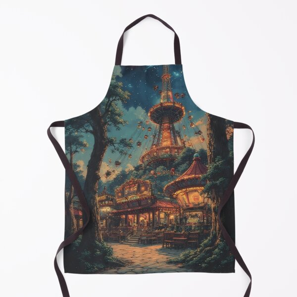 Item preview, Nighttime amusement park in anime style designed and sold by Mianku | Für das Leben.