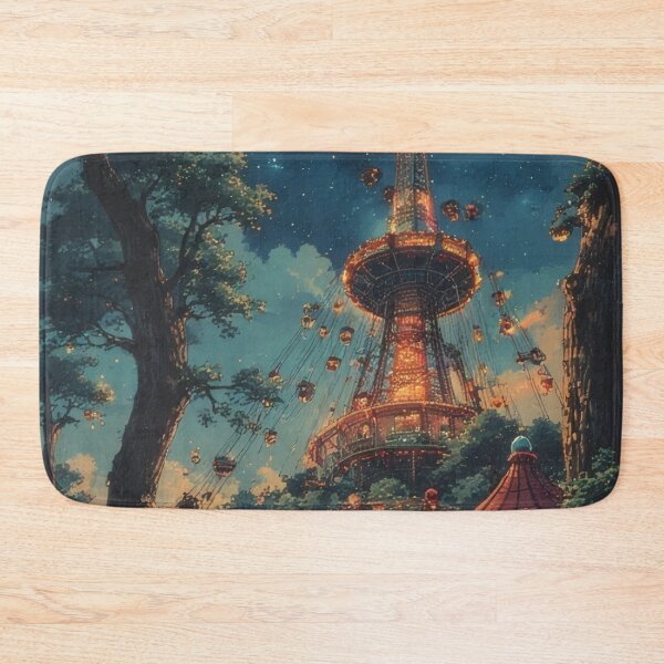 Item preview, Nighttime amusement park in anime style designed and sold by Mianku | Für das Leben.