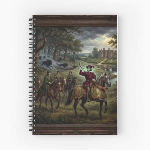 Item preview, Hunt of the Wild in The Tudor Era haunted creepy horror painting designed and sold by Vintage Designs +.