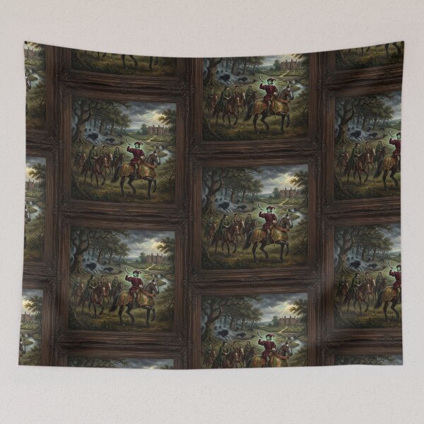 Item preview, Hunt of the Wild in The Tudor Era haunted creepy horror painting designed and sold by Vintage Designs +.