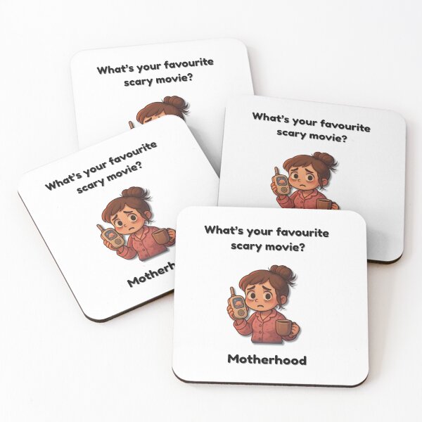 Item preview, What’s Your Favourite Scary Movie? Motherhood – Cute Tired Mum Design designed and sold by MadeInNapTime.
