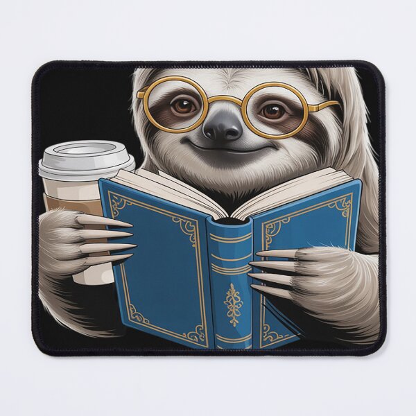 Item preview, Sloth Vibes Reading Coffee Lover Eyeglass Wearing Animal designed and sold by VladimiaPutin.