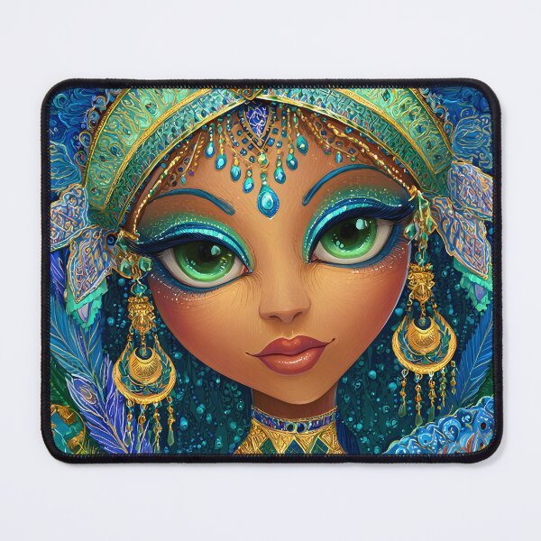 Item preview, Exquisite Blue Peacock Princess Portrait in Detail designed and sold by Artessie.