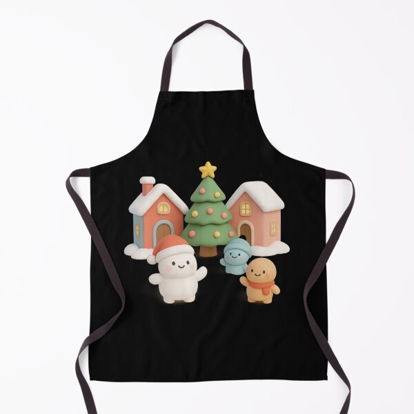 Item preview, Cute Cozy Christmas Village Holiday Scene | Kawaii Fun Christmas Art designed and sold by Moons Studio.