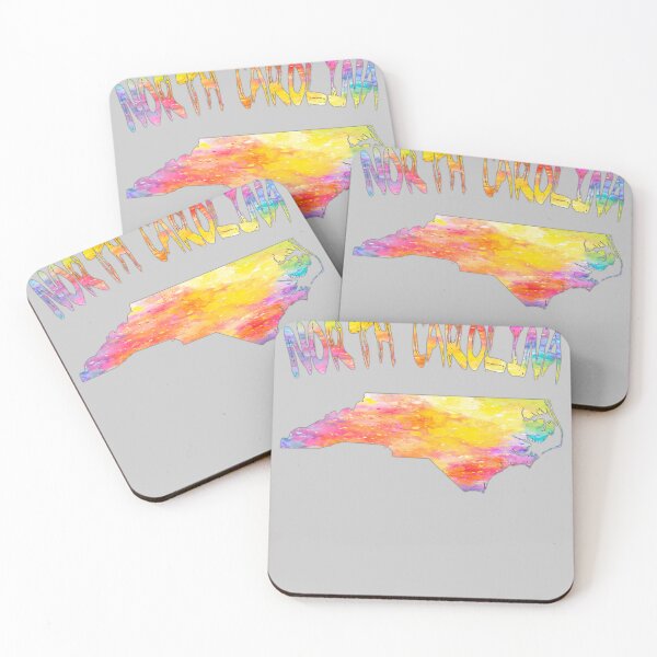 Item preview, Vibrant Watercolor North Carolina State Map | Psychedelic Splash NC Pride designed and sold by mashmosh.