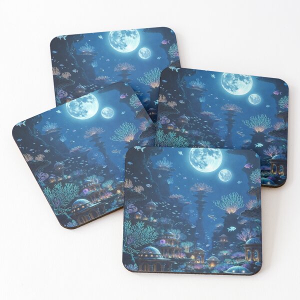 Item preview, Enchanted Underwater City – Fantasy Ocean Artwork designed and sold by Dogandesighn.