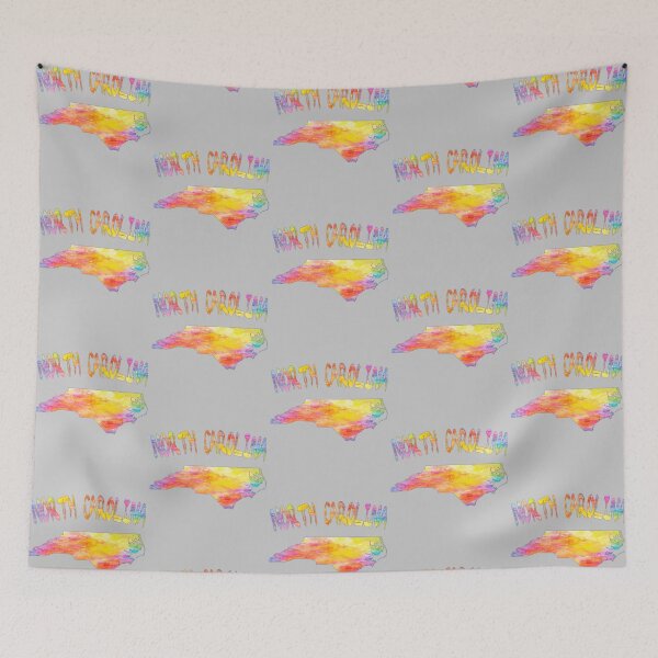 Item preview, Vibrant Watercolor North Carolina State Map | Psychedelic Splash NC Pride designed and sold by mashmosh.
