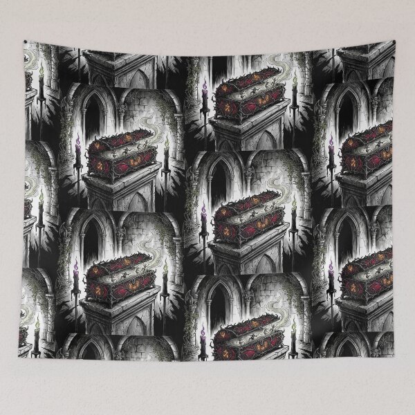 Item preview, Gothic Horror art creepy puzzle box of fear designed and sold by Vintage Designs +.
