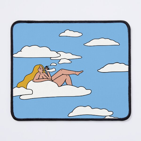 Item preview, Head In The Clouds - Surreal Daydreaming Woman Smoking Art designed and sold by Imaginationbeyond.