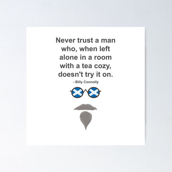 Item preview, Billy Connolly glasses and quote designed and sold by GetItGiftIt.