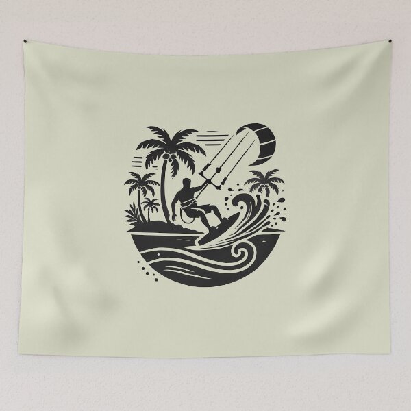 Item preview, Kiteboarding in Paradise – Kiteboarder Adventure Shirt, Sticker & Mug designed and sold by RollFuzzy.