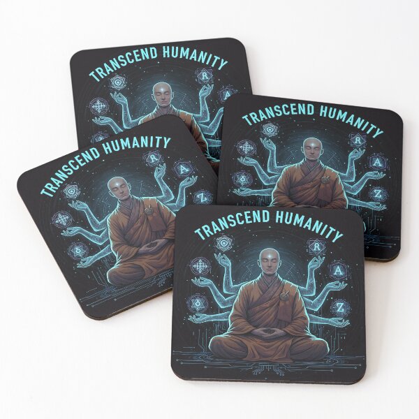 Item preview, Transcended Humanity Cyber Monk | Quantum Meditation Zen | Futuristic Techwear Spiritual Art | Holographic Enlightenment by Vivaan Studio designed and sold by Vivaan Studio.