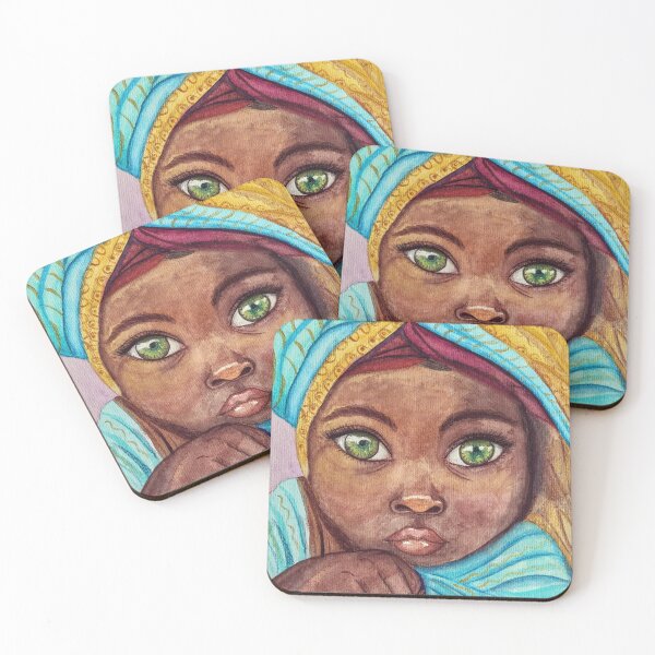 Item preview, Emerald-Eyed Girl | Portrait with Ethnic Style Turban designed and sold by LeidySilvaArt.