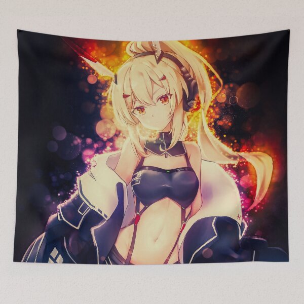 Item preview, Ayanami From Azur Lane Anime Girl With Futuristic Black Outfit And Fiery Light designed and sold by thedarvills.