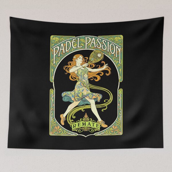 Item preview, Funny Padel Tennis Passion Vintage Art Nouveau Woman Player designed and sold by GrandeDuc.