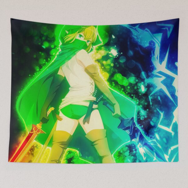 Item preview, Ryuu Lion Silent Guardian Danmachi Magic Forest Green Light designed and sold by thedarvills.