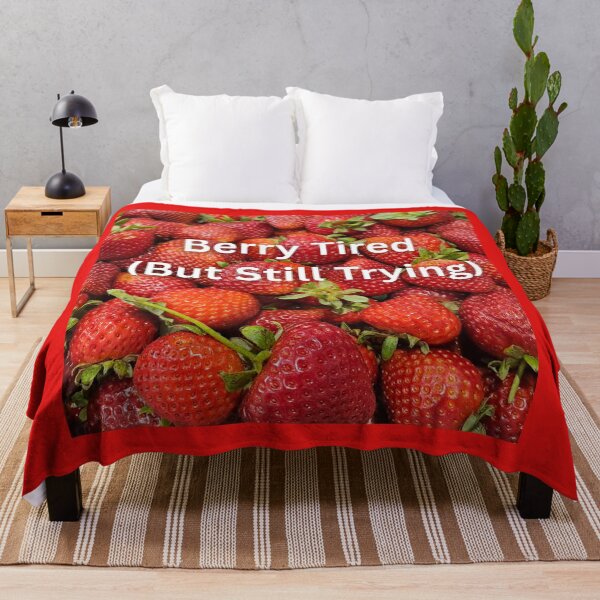 Item preview, Berry Tired (But Still Trying) – Funny Parenting Strawberry Photo Design designed and sold by MadeInNapTime.