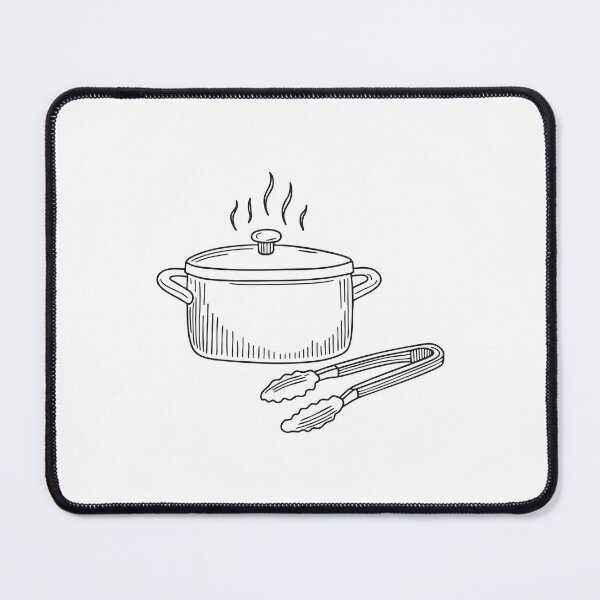 Item preview, Near a stove, a pan rests beside a pair of tongs designed and sold by rasagamastore.