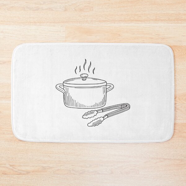Item preview, Near a stove, a pan rests beside a pair of tongs designed and sold by rasagamastore.