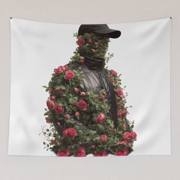 Item preview, Aesthetic Anonymous Man with Flowers – Dreamy & Artistic Portrait designed and sold by Baymang.