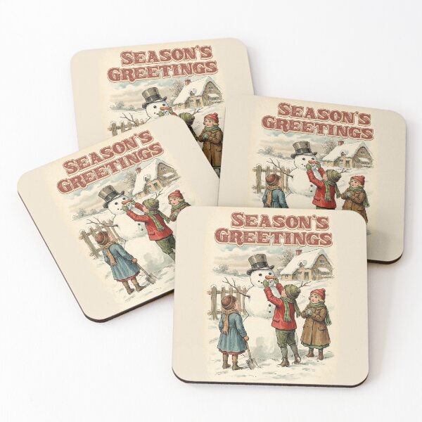 Item preview, Vintage Christmas Seasons Greetings Snowman designed and sold by KAI-Studio.