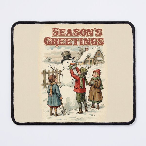 Item preview, Vintage Christmas Seasons Greetings Snowman designed and sold by KAI-Studio.