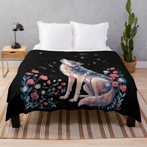 Artikelvorschau, Boho-Wolf heult den Mond an – Mystische Blumenfrauen entworfen und verkauft von MyzoToyota.