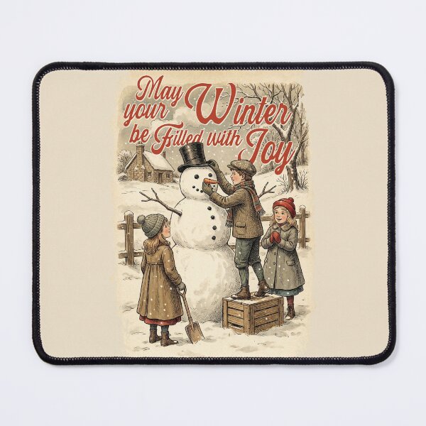Item preview, Vintage Christmas Children Building Snowman designed and sold by KAI-Studio.
