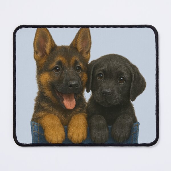Item preview, Pocket Pups – German Shepherd & Black Lab Peeking From Denim designed and sold by TroyTheTerrific.