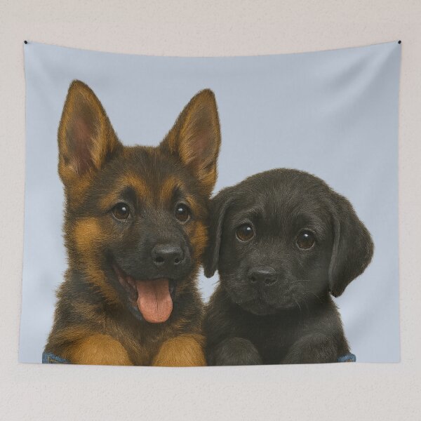 Item preview, Pocket Pups – German Shepherd & Black Lab Peeking From Denim designed and sold by TroyTheTerrific.