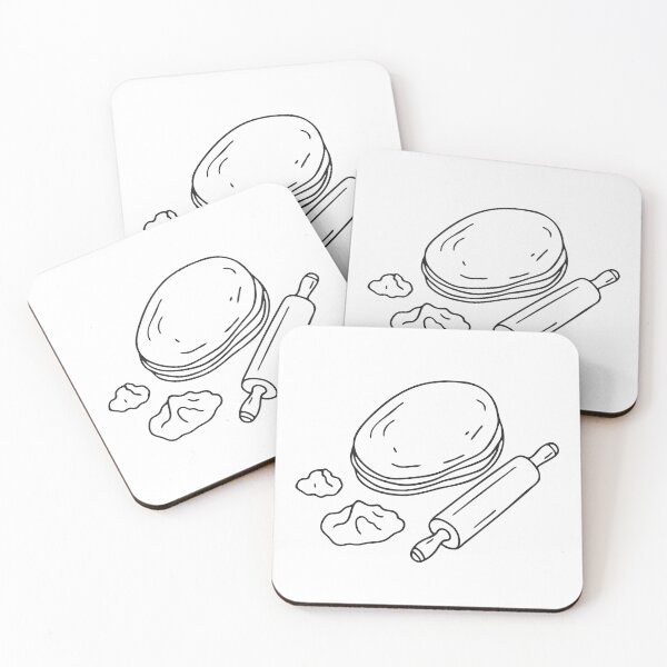 Item preview, A tortilla placed near a rolling pin and flour on a counter designed and sold by rasagamastore.